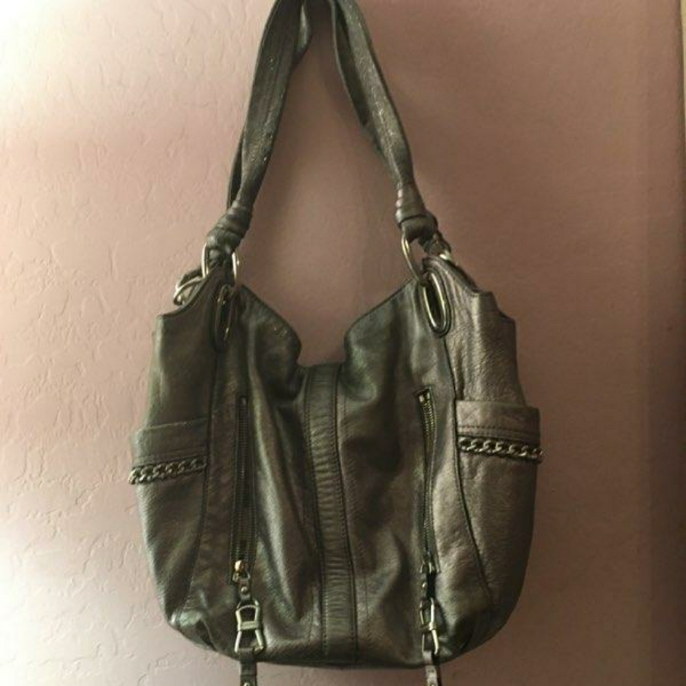 Large Leather Metalic Purse